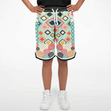 Old Miami Yellow Patchwork Basketball Shorts Basketball Short Rib - AOP - Thathoodyshop