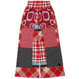 Red Pacific Palisades Patchwork Plaid Bellbottoms Bellbottoms - Thathoodyshop