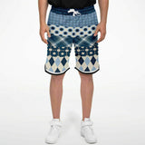 Blueberry Hill Plaid Patchwork Basketball Shorts Basketball Shorts - Thathoodyshop
