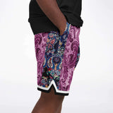 Purple Jamboree Striped Basketball Shorts Basketball Shorts - Thathoodyshop