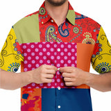 Chili Pepper Camo Patchwork Button Down Shirt Short Sleeve Button Down Shirt - Thathoodyshop