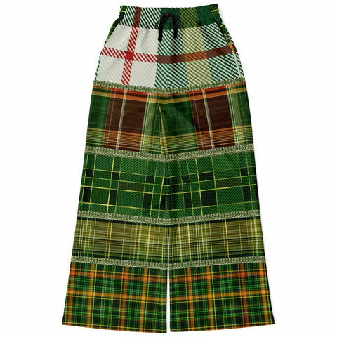 Green Nantucket Plaid Flare Leg Joggers Flare Joggers - Thathoodyshop