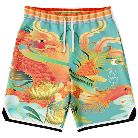 The Koi Dragon Basketball Shorts Basketball Short Rib - AOP - Thathoodyshop