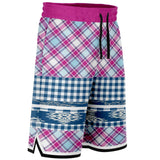 Purple Haze Plaid Basketball Shorts Basketball Shorts - Thathoodyshop