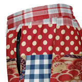 Busan Fleur Floral Plaid Patchwork Compression Activity Shorts Running Shorts - Thathoodyshop