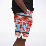 Red Pacific Palisades Plaid Basketball Shorts Basketball Shorts - Thathoodyshop
