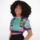 Gypsy Queen Purple Cropped Sweater Cropped Short Sleeve Sweater - Thathoodyshop