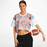 Pink Geo Crop Jersey Cropped Football Jersey - Thathoodyshop