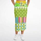 Green Anjou Pear Striped Floral Long Pocket Skirt Long Pocket Skirt - Thathoodyshop