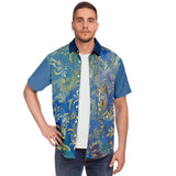 Royal Peacock S/S Button Down Shirt Short Sleeve Button Down Shirt - AOP - Thathoodyshop