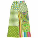 Green Anjou Pear SW Patchwork Bellbottoms Flare Leg Pants - Thathoodyshop