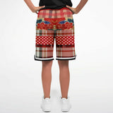Jersey Salsa Floral Plaid Patchwork Basketball Shorts Basketball Shorts - Thathoodyshop