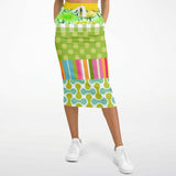 Green Anjou Pear Striped Floral Long Pocket Skirt Long Pocket Skirt - Thathoodyshop