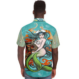 My Little Mermaid S/S Button Down Shirt Short Sleeve Button Down Shirt - AOP - Thathoodyshop