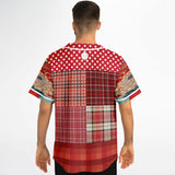 Jersey Salsa Plaid Patchwork Button Front Jersey Baseball Jersey - Thathoodyshop