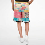Old Miami Geo Patchwork Basketball Shorts Basketball Shorts - Thathoodyshop