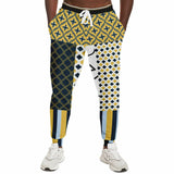 Dauphin Blue Patchwork Unisex Fleece Joggers Fashion Jogger - AOP - Thathoodyshop