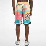 Old Miami Geo Patchwork Basketball Shorts Basketball Shorts - Thathoodyshop