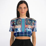 Dolores Park Paisley Plaid Cropped Sweater Cropped Short Sleeve Sweater - Thathoodyshop