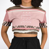 Pink Geo Zebra Cropped Sweater Cropped Short Sleeve Sweater - Thathoodyshop