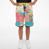 Old Miami Geo Patchwork Basketball Shorts Basketball Shorts - Thathoodyshop