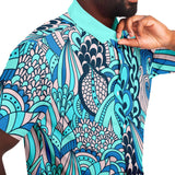 Aqua Amarillo S/S Button Down Shirt Short Sleeve Button Down Shirt - AOP - Thathoodyshop