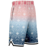 Pink Glacier Basketball Shorts Basketball Short Rib - AOP - Thathoodyshop