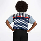 Sail Away Blue Polka Dot Crop Jersey Cropped Football Jersey - Thathoodyshop