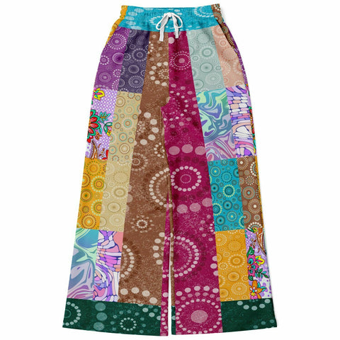 Delirium Hippie Patchwork Solar Flare Stretchy Phat Bellbottoms Athletic Flare Jogger - AOP - Thathoodyshop