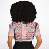 Pink Geo Holy Mosaic Cropped Sweater Cropped Short Sleeve Sweater - Thathoodyshop