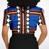 Argyle Blue DLX Cropped Sweater Cropped Sweater - Thathoodyshop