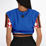 Gold Line Blue Cropped Sweater Cropped Sweater - Thathoodyshop