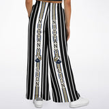 Ebony and Ivory Pinstripe Flare Leg Joggers Bellbottoms - Thathoodyshop