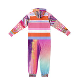 Bahama Mama Pink Floral Patchwork Unisex Fleece Romper Fleece Romper - Thathoodyshop