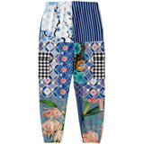 Blue Andalusian Patchwork Unisex Eco-Poly Cargo Sweats Cargo Sweatpants - Thathoodyshop