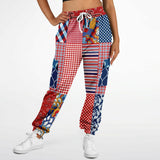 Liberty Bell Floral Stripe Polka Dot Unisex Cargo Sweats Cargo Sweatpants - Thathoodyshop
