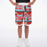 Red Pacific Palisades Plaid Basketball Shorts Basketball Shorts - Thathoodyshop