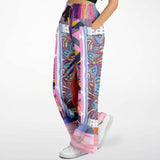 Bahama Mama Drama Pink Patchwork Stretchy Phat Bellbottoms Flare Joggers - Thathoodyshop