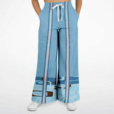 Blue Geo Striped Leg SW Bellbottoms Flare Leg Pants - Thathoodyshop