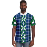 Golf Edinburgh S/S Button Down Shirt Short Sleeve Button Down Shirt - AOP - Thathoodyshop