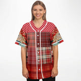 Jersey Salsa Plaid Patchwork Button Front Jersey Baseball Jersey - Thathoodyshop