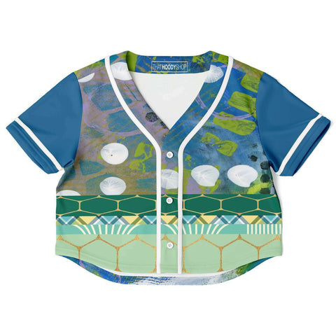 Dragonfly Cropped Button Front Jersey Cropped Baseball Jersey - Thathoodyshop