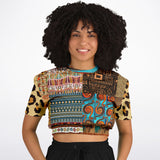 Mother Lode African Print Cropped Sweater Cropped Short Sleeve Sweater - Thathoodyshop