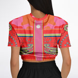 Chili Pepper Camo Paisley Cropped Sweater Cropped Short Sleeve Sweatshirt - Thathoodyshop