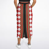 Argyle Me Pocket Maxi Skirt - Red Maxi Skirt - Thathoodyshop
