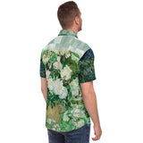 Morning Glory S/S Button Down Shirt Short Sleeve Button Down Shirt - AOP - Thathoodyshop