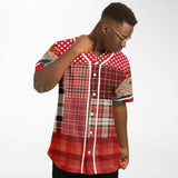 Jersey Salsa Plaid Patchwork Button Front Jersey Baseball Jersey - Thathoodyshop