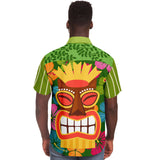 The Tiki God S/S Button Down Shirt Short Sleeve Button Down Shirt - AOP - Thathoodyshop