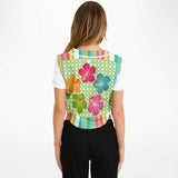 Green Anjou Pear Cropped Button Front Jersey Cropped Baseball Jersey - AOP - Thathoodyshop