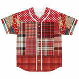 Jersey Salsa Plaid Patchwork Button Front Jersey Baseball Jersey - Thathoodyshop